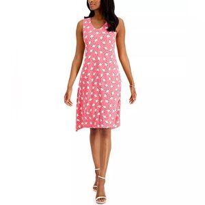 NWT ANNE KLEIN Sleeveless Tank Floral Dress With Side Pockets - S